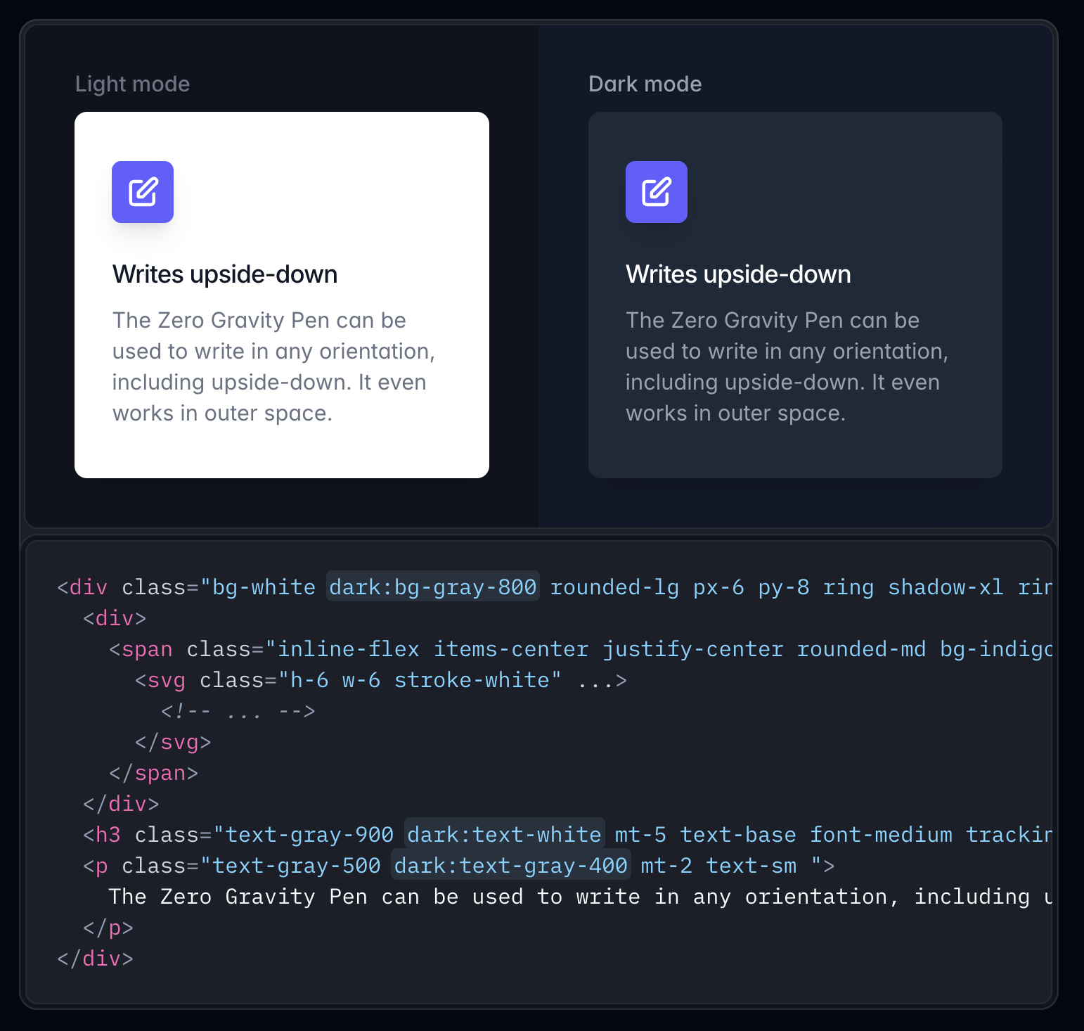 TailwindCSS documentation for dark-mode, as of 09/07/25